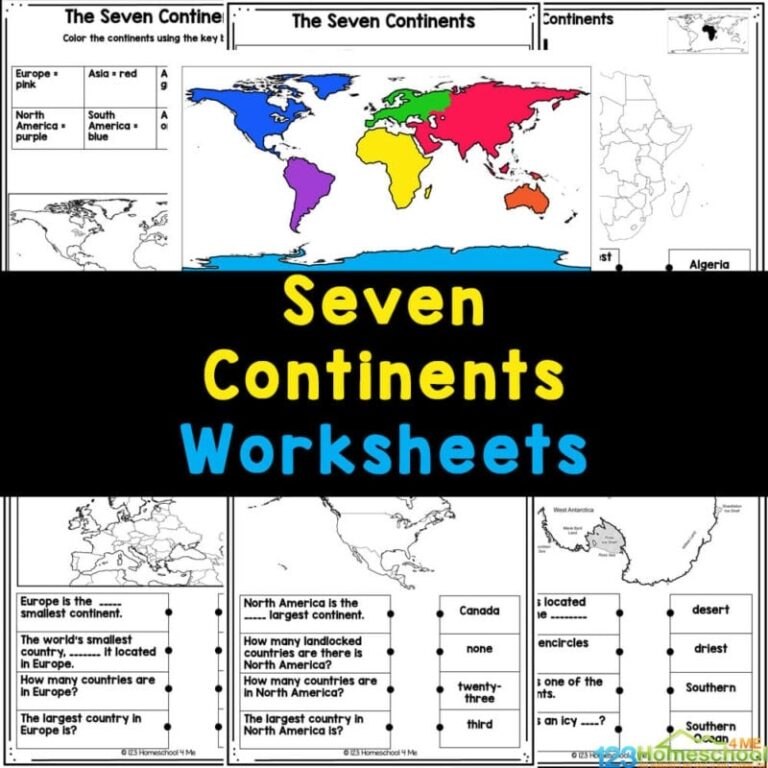  FREE 7 Continents And Oceans Printable Pdf Worksheets Set 2 