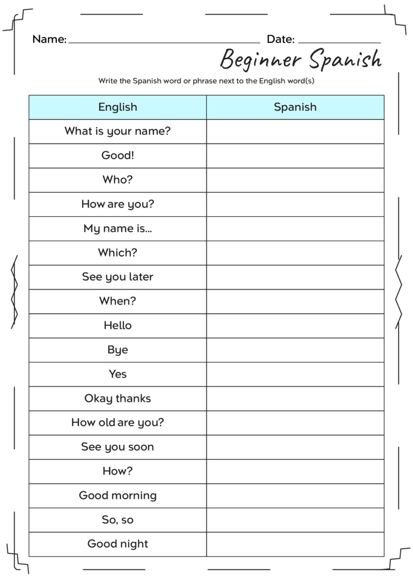 Free 9th Grade Spanish Worksheet Download Free 9th Grade Spanish Worksheet Png Images Free Worksheets On Clipart Library