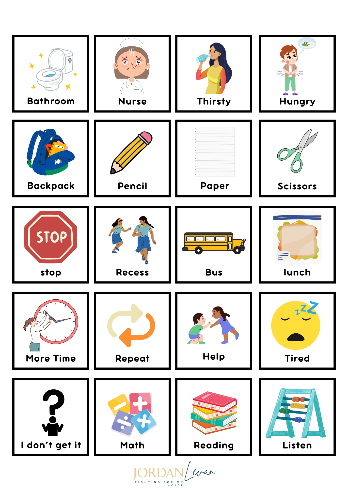 Free AAC Classroom Communication Board Fighting For My Voice Free AAC Classroom Communication Board Fighting For My Voice