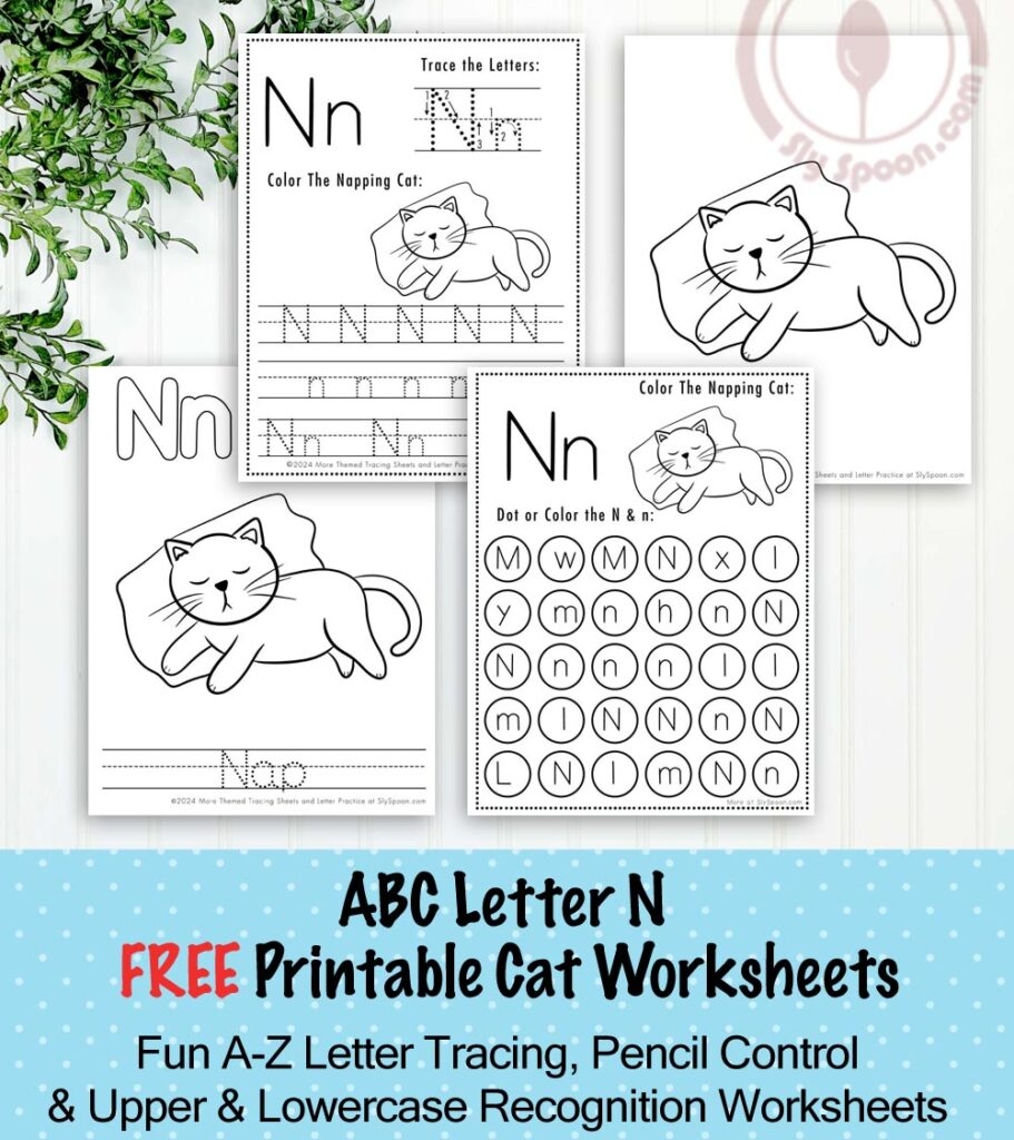 Free ABC Printable Cat Themed Letter N Tracing Worksheets For Free ABC Printable Cat Themed Letter N Tracing Worksheets For
