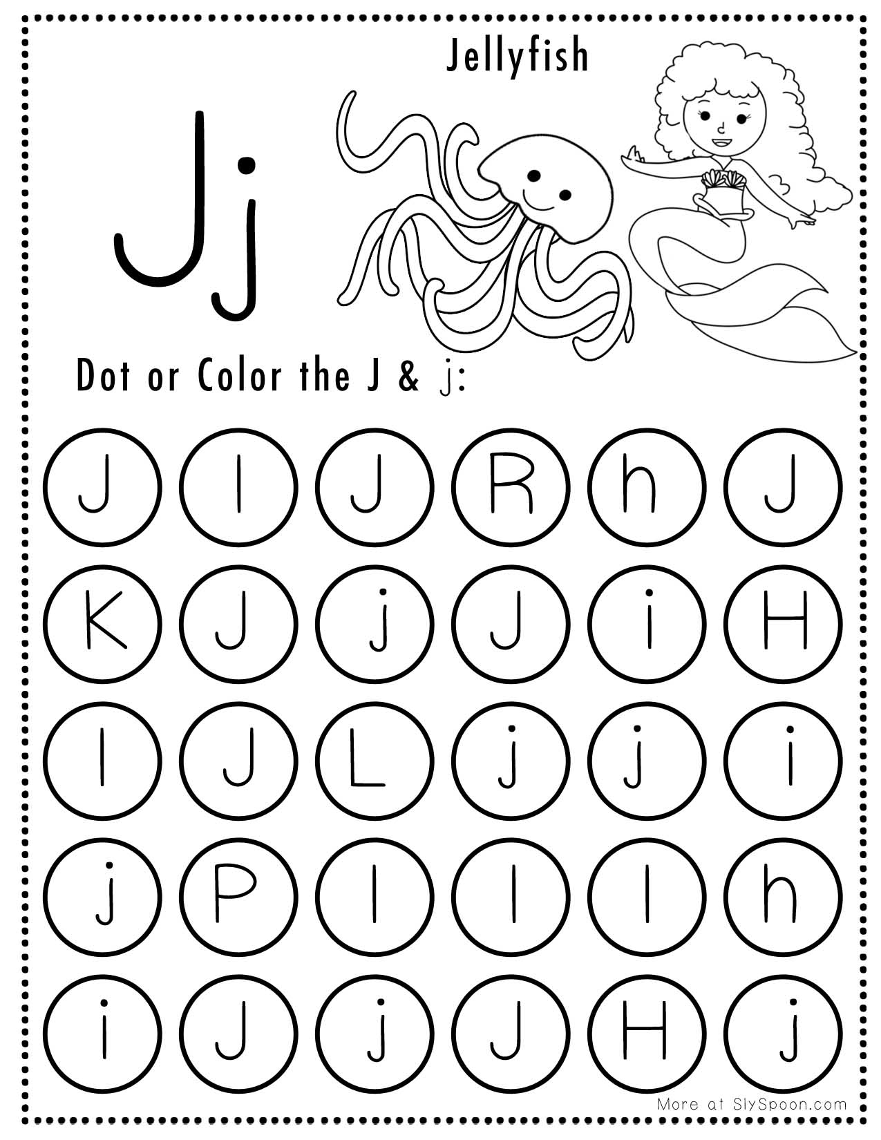 Free Alphabet Do A Dot Printables Worksheets Letter J Mermaid Free Alphabet Do A Dot Printables Worksheets Letter J Mermaid