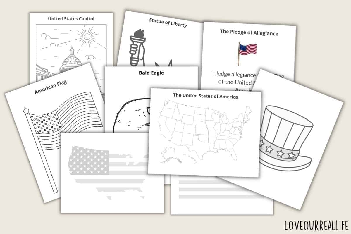 FREE American Flag USA Coloring Pages Printable PDFs Love Our Real Life