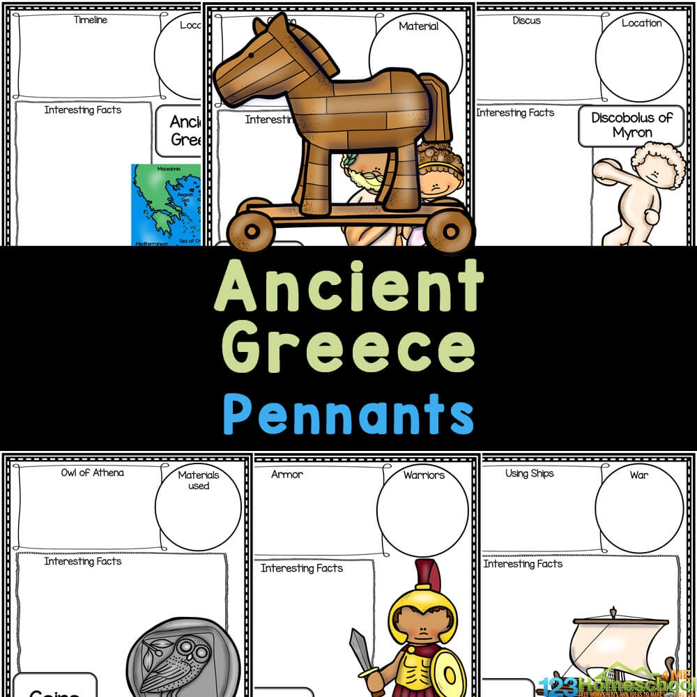 FREE Ancient Greek Civilization Printable Pennants Or Worksheets FREE Ancient Greek Civilization Printable Pennants Or Worksheets