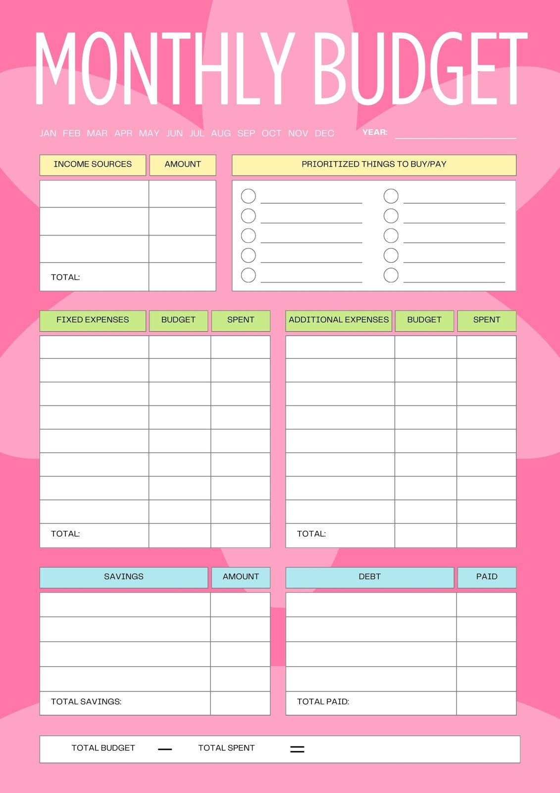Free And Customizable Budget Templates Free And Customizable Budget Templates
