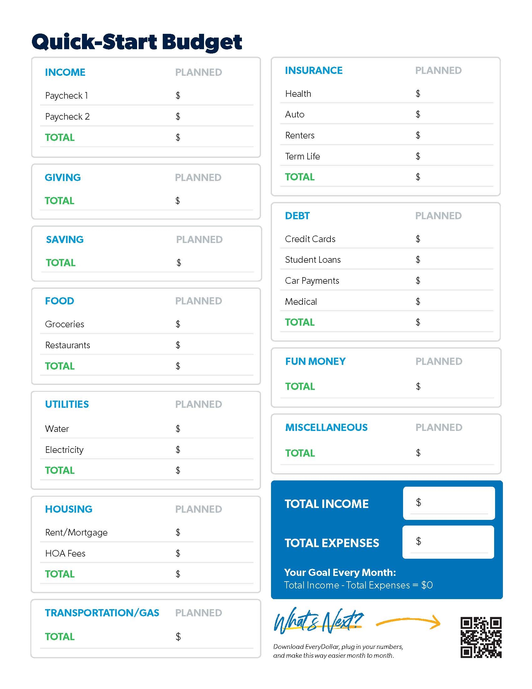 Free And Easy Budget Template Ramsey Free And Easy Budget Template Ramsey