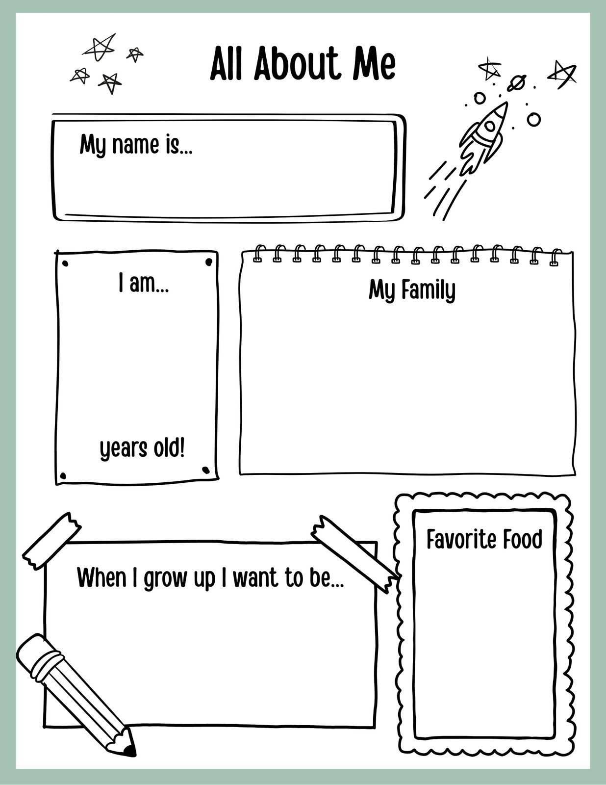 Preschool All About Me Preschool Printable