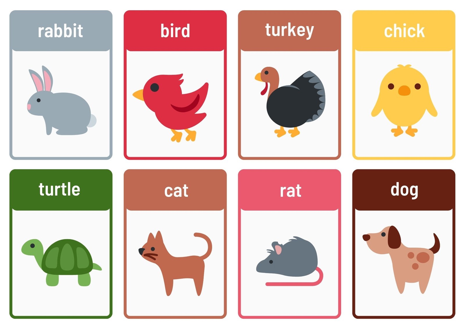 Free Animal Flashcards To Customize And Print Canva Free Animal Flashcards To Customize And Print Canva
