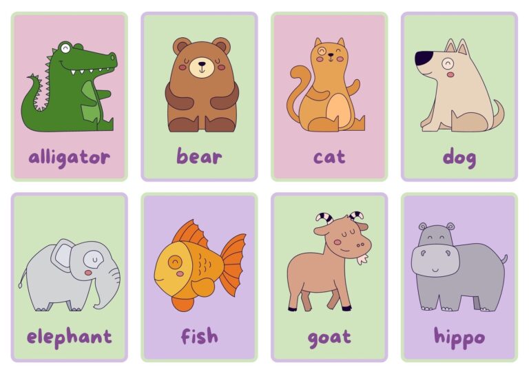 Free Animal Flashcards To Customize And Print Canva