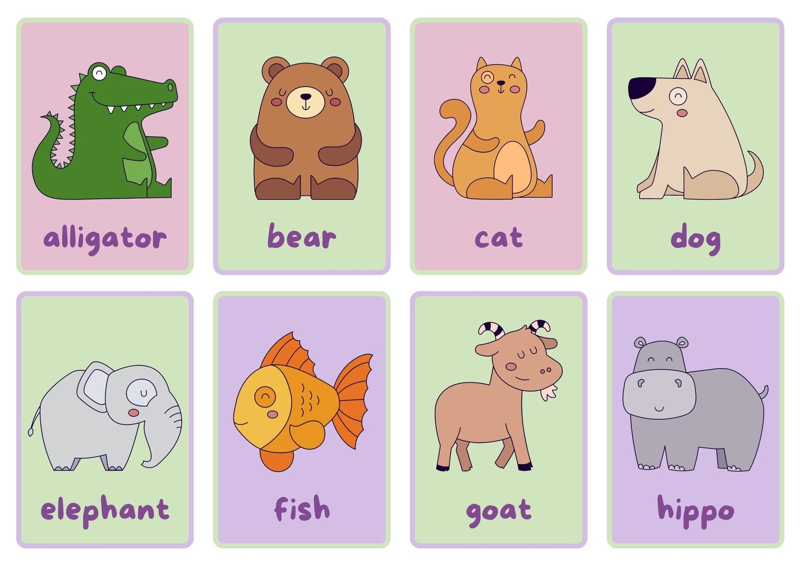 Free Animal Flashcards To Customize And Print Canva Free Animal Flashcards To Customize And Print Canva