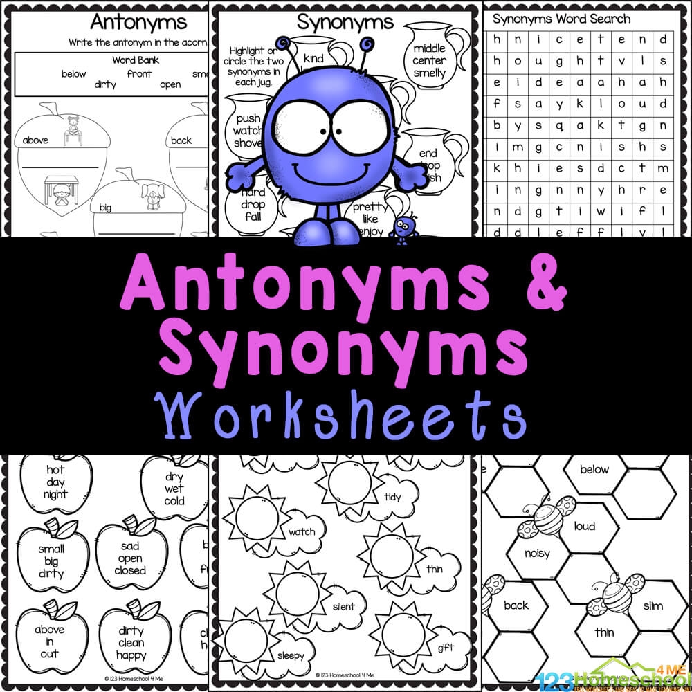 Free Synonyms Worksheets 1st Grade