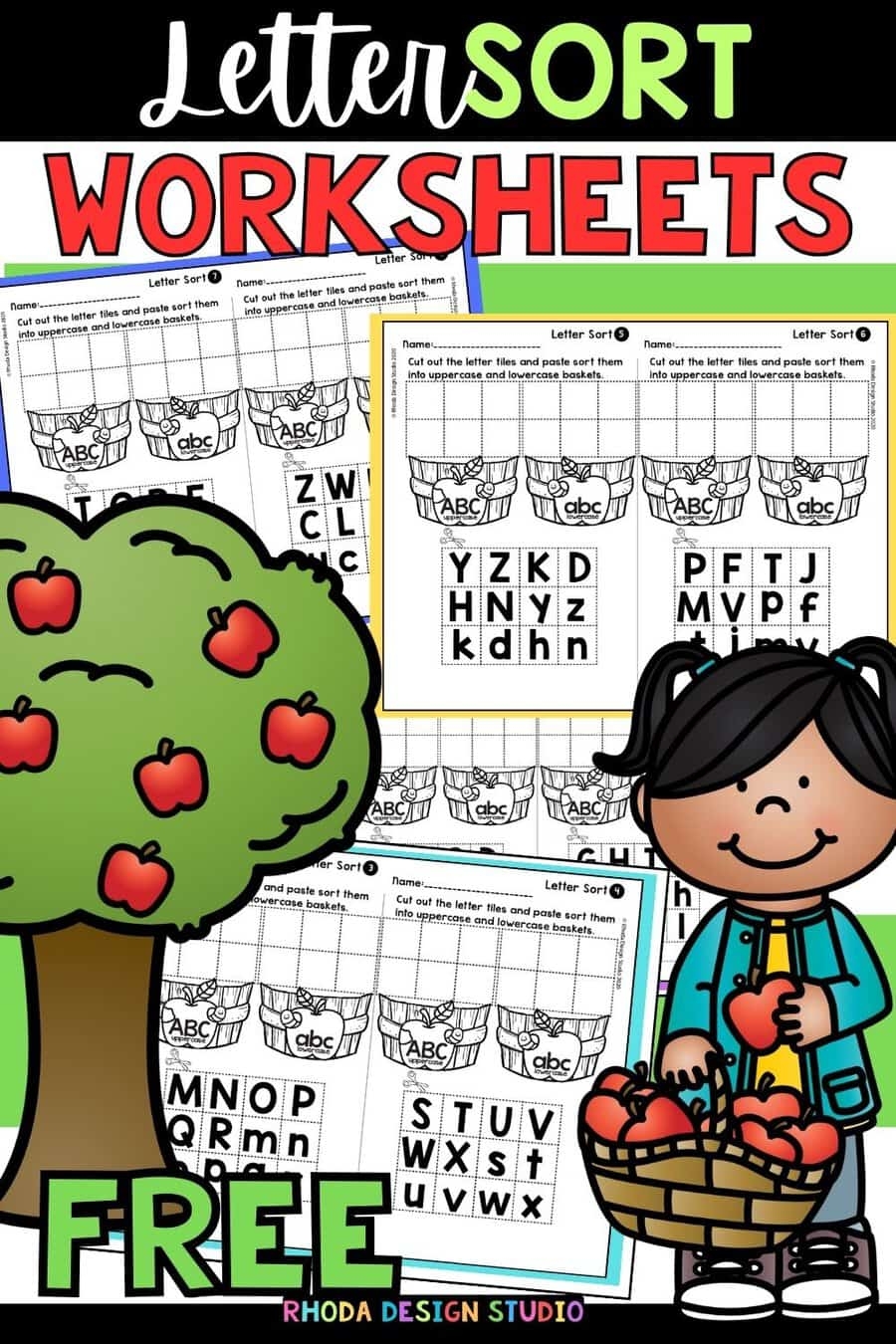 Free Apple Letter Sort Worksheets For Pre K And Kindergarten Free Apple Letter Sort Worksheets For Pre K And Kindergarten