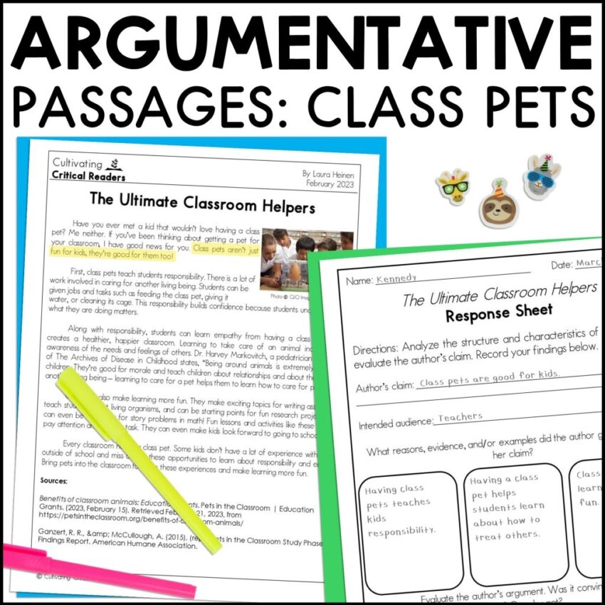 Free Argumentative Text Passage For 3rd Grade Cultivating Critical Readers