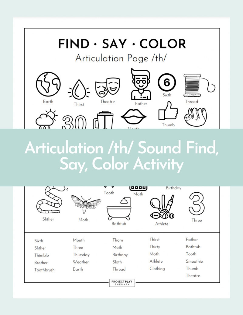Free Articulation Games For Speech Therapy TH Sound