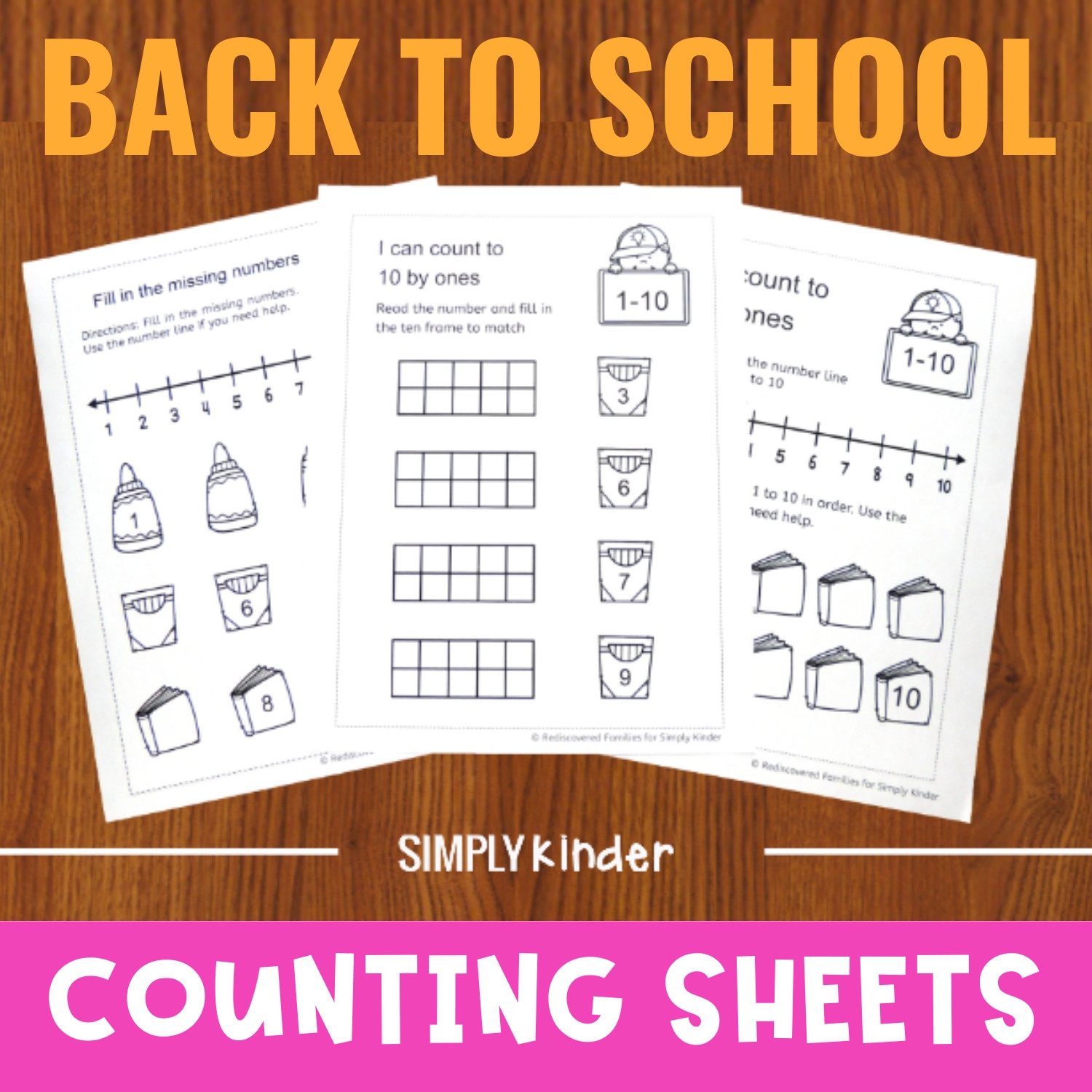 Back To School Kindergarten Math Worksheets