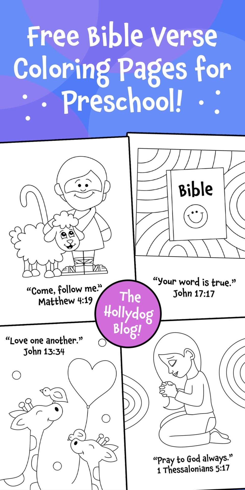 Free Bible Verse Coloring Pages For Sunday School The Hollydog 