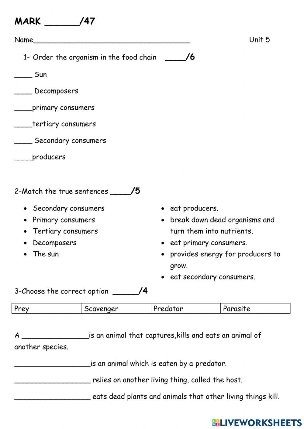 Printable Worksheets On Biosphere
