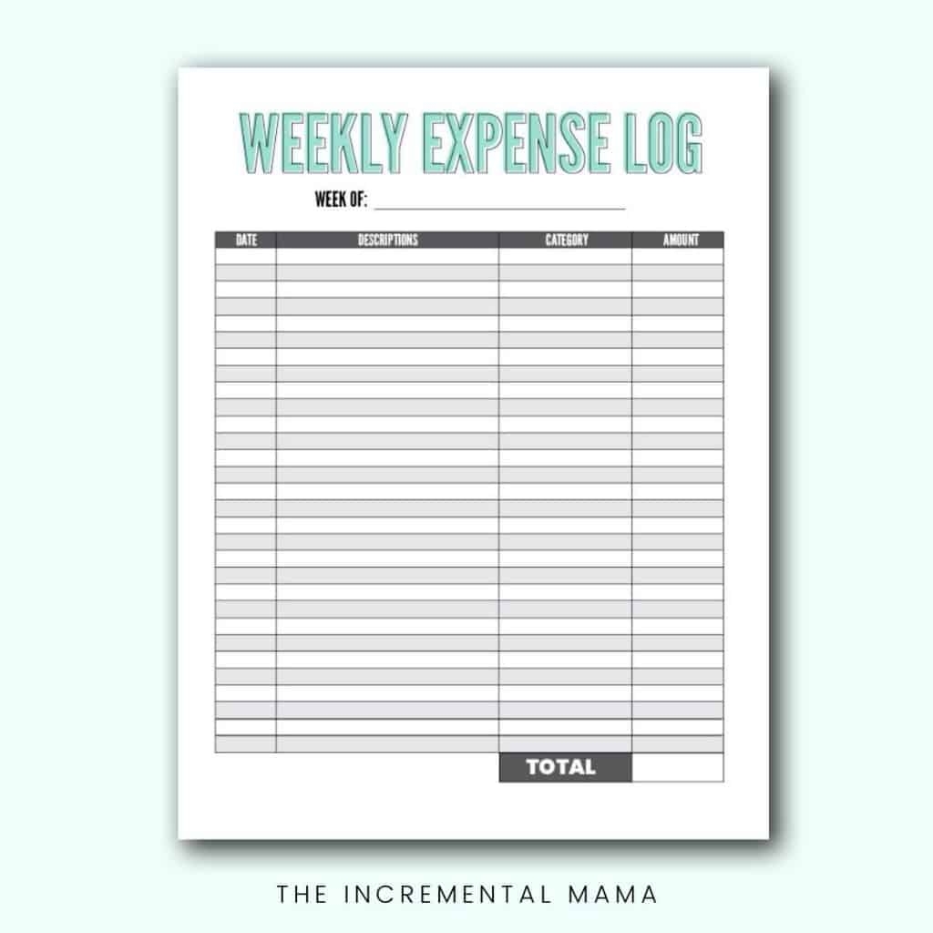 Daily Spending Worksheet Printable