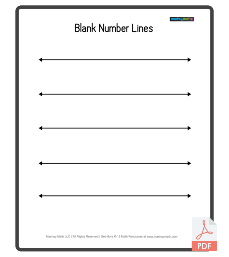 Free Blank Number Lines All Grade Levels Mashup Math
