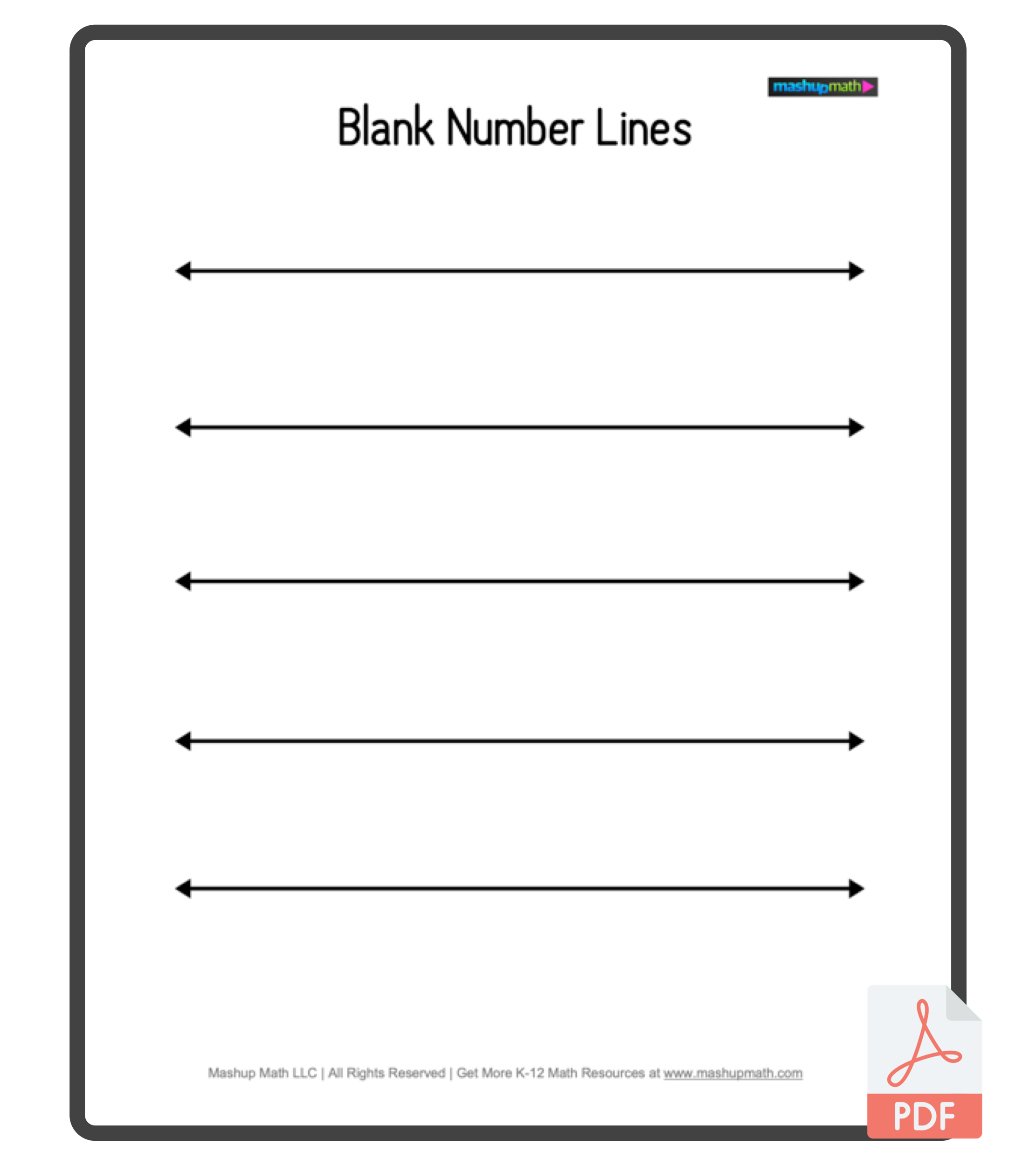 Free Blank Number Lines All Grade Levels Mashup Math Free Blank Number Lines All Grade Levels Mashup Math