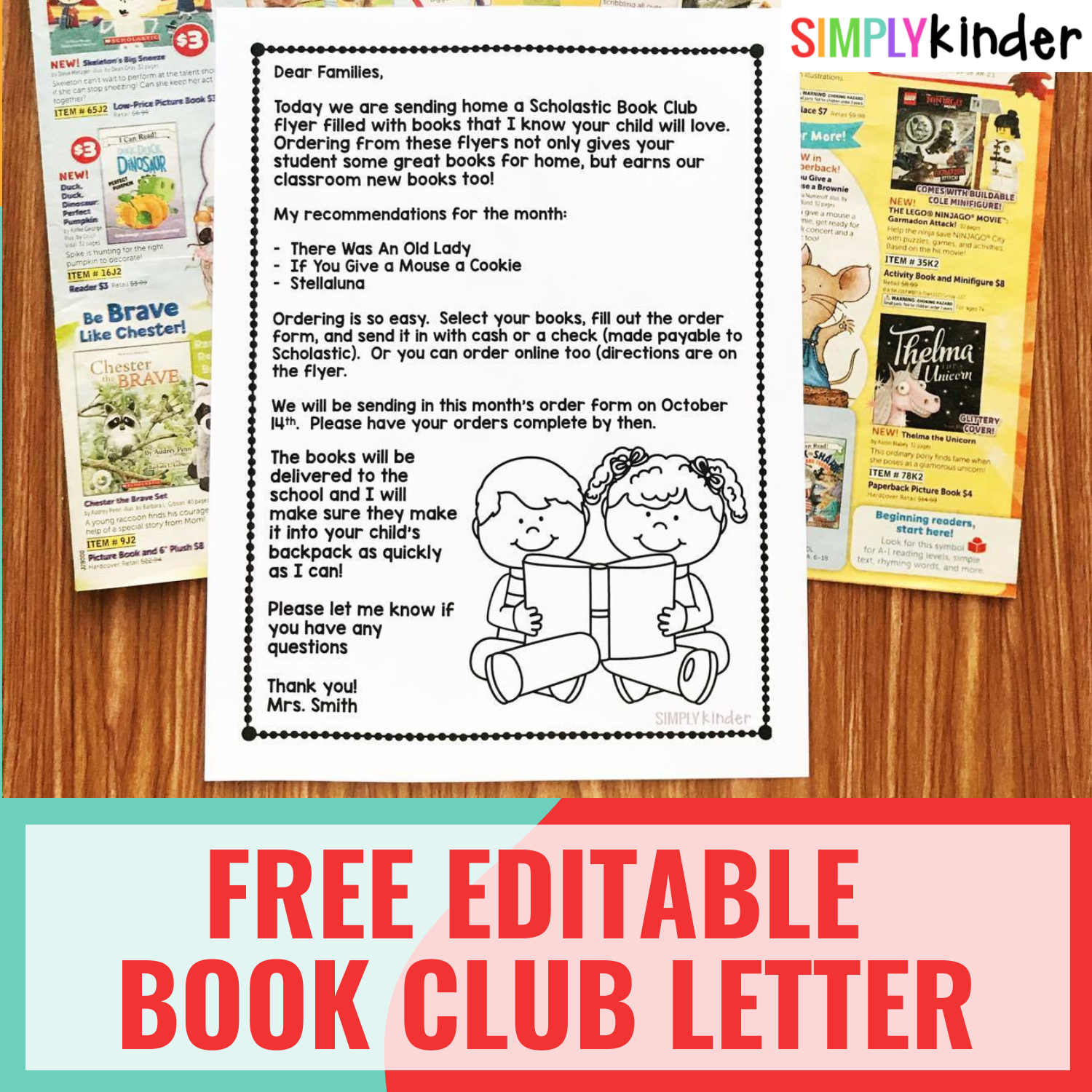 Free Book Club Letter Simply Kinder