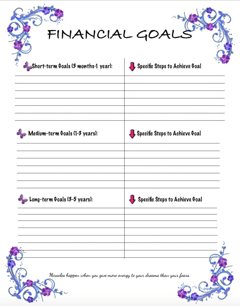 Free Budgeting Printables Expenses Goals Monthly Budget