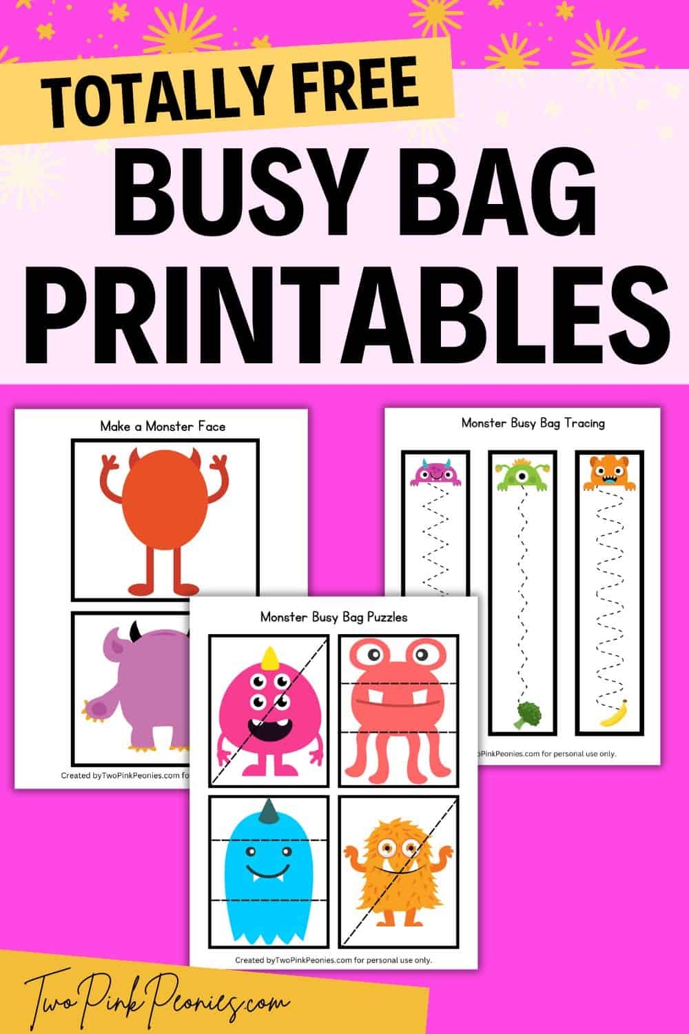 Preschool Busy Bags Printables