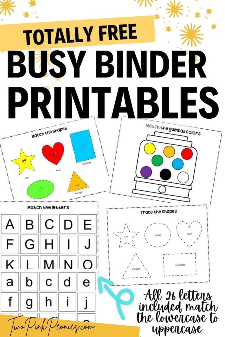 Free Busy Binder Printables instant Download 
