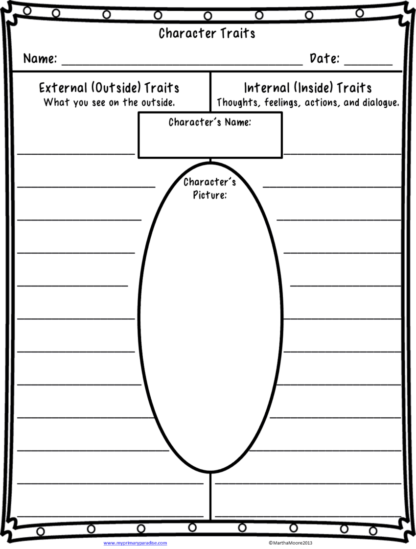 FREE Character Traits Worksheet Worksheets Library