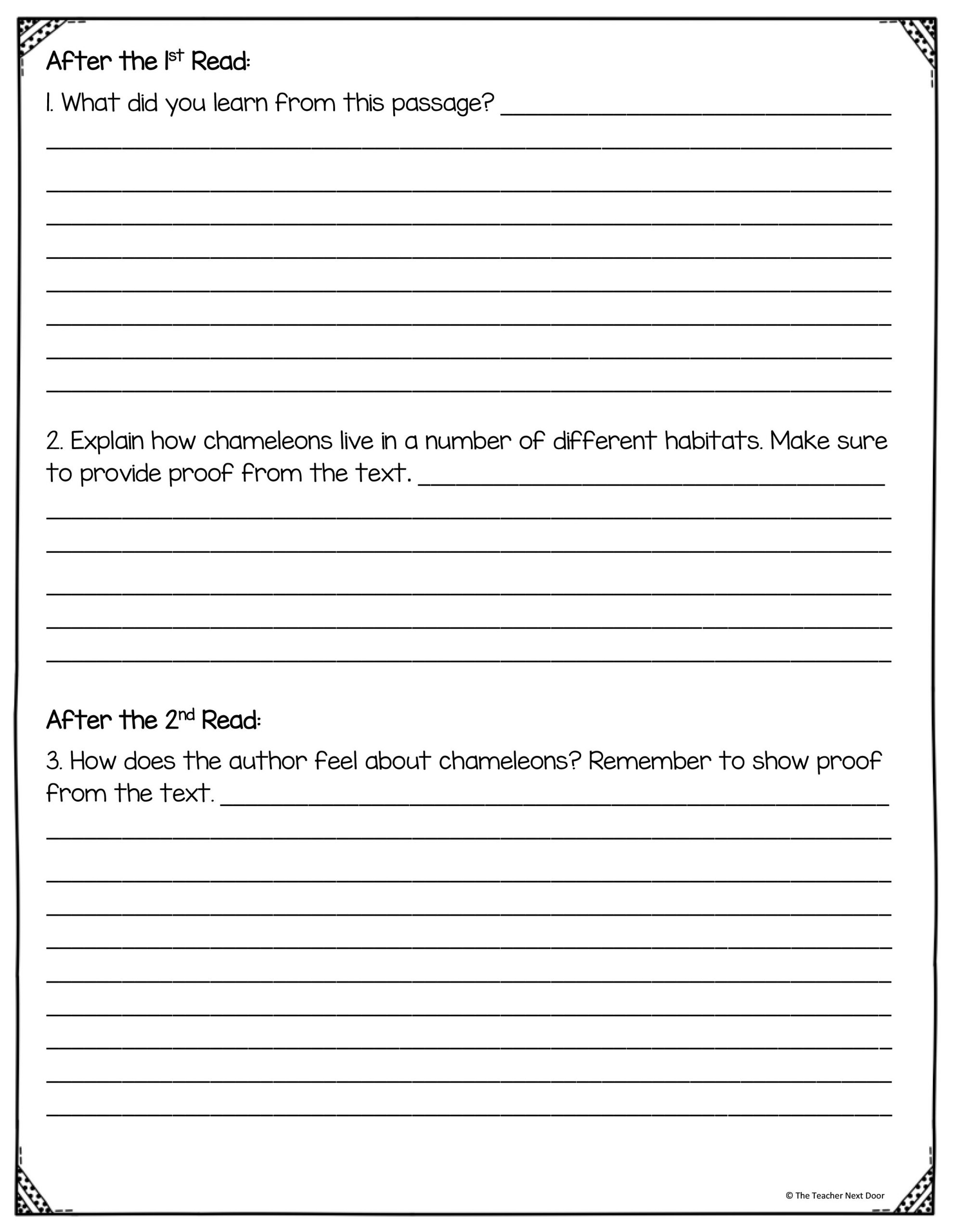 Informational Passages Reading Comprehension Worksheets Informational Passages Reading Comprehension Worksheets