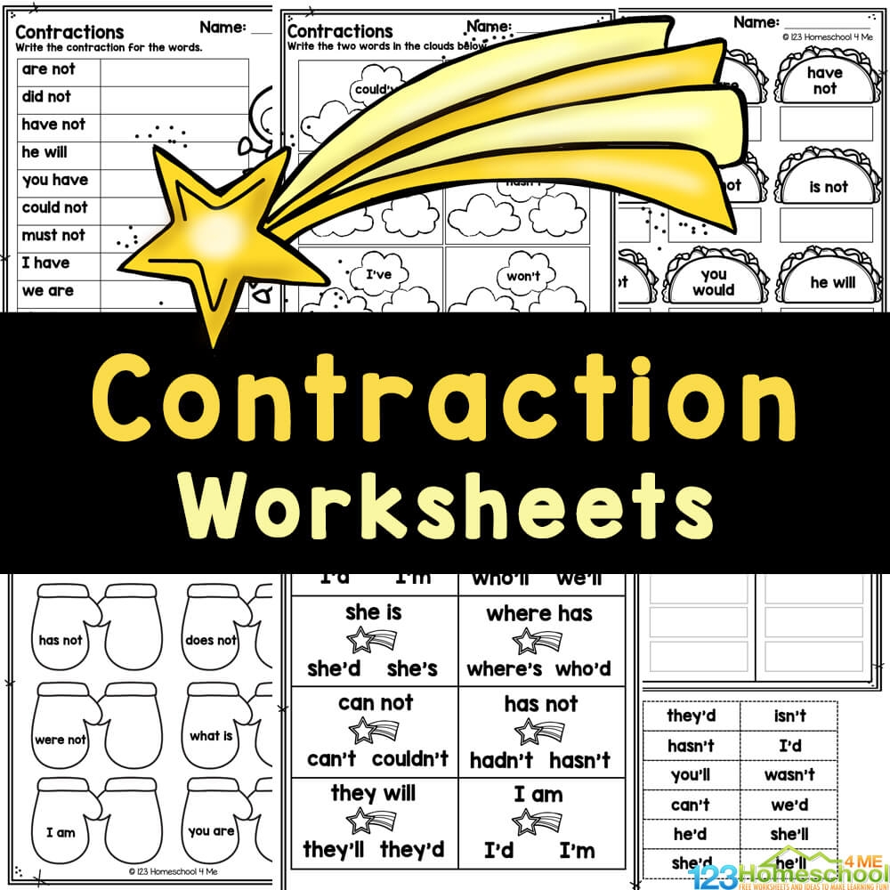 FREE Contractions Activites For 1st 2nd Graders FREE Contractions Activites For 1st 2nd Graders