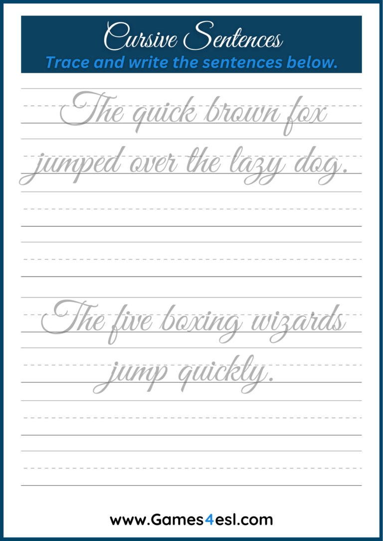 Free Cursive Writing Worksheets To Practice Writing Cursive 