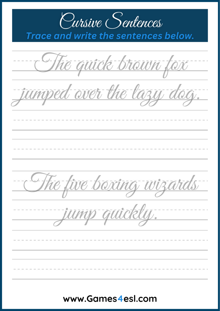 Free Cursive Writing Worksheets To Practice Writing Cursive