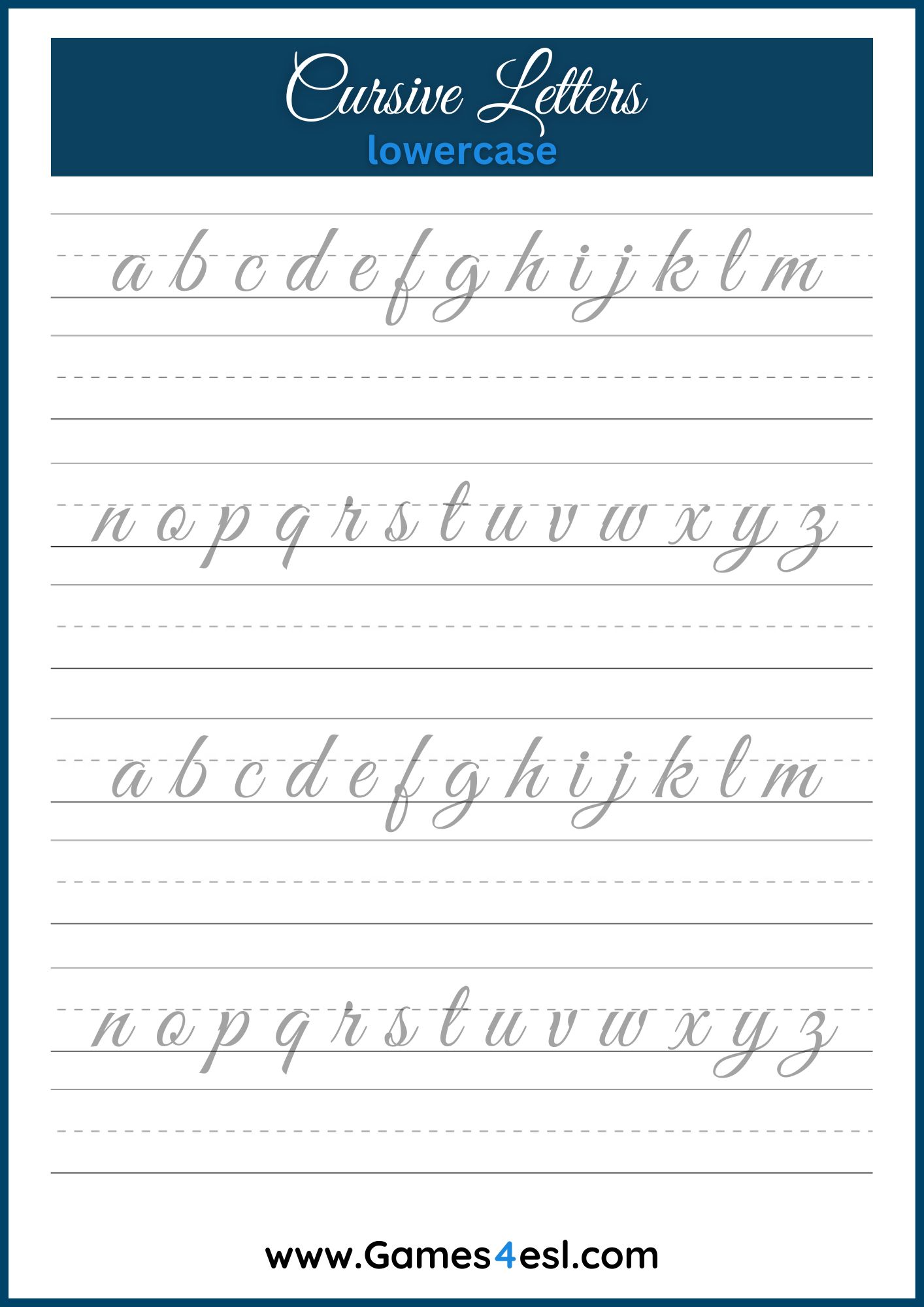 Free Cursive Writing Worksheets To Practice Writing Cursive 