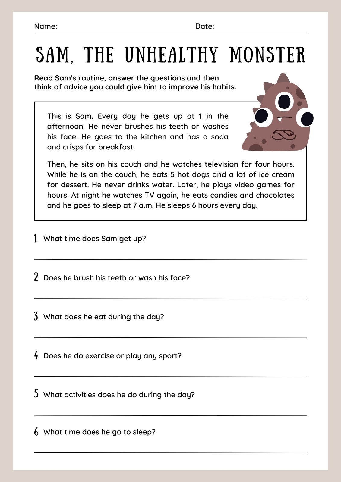 Free Custom And Printable Reading Worksheet Templates Canva Free Custom And Printable Reading Worksheet Templates Canva
