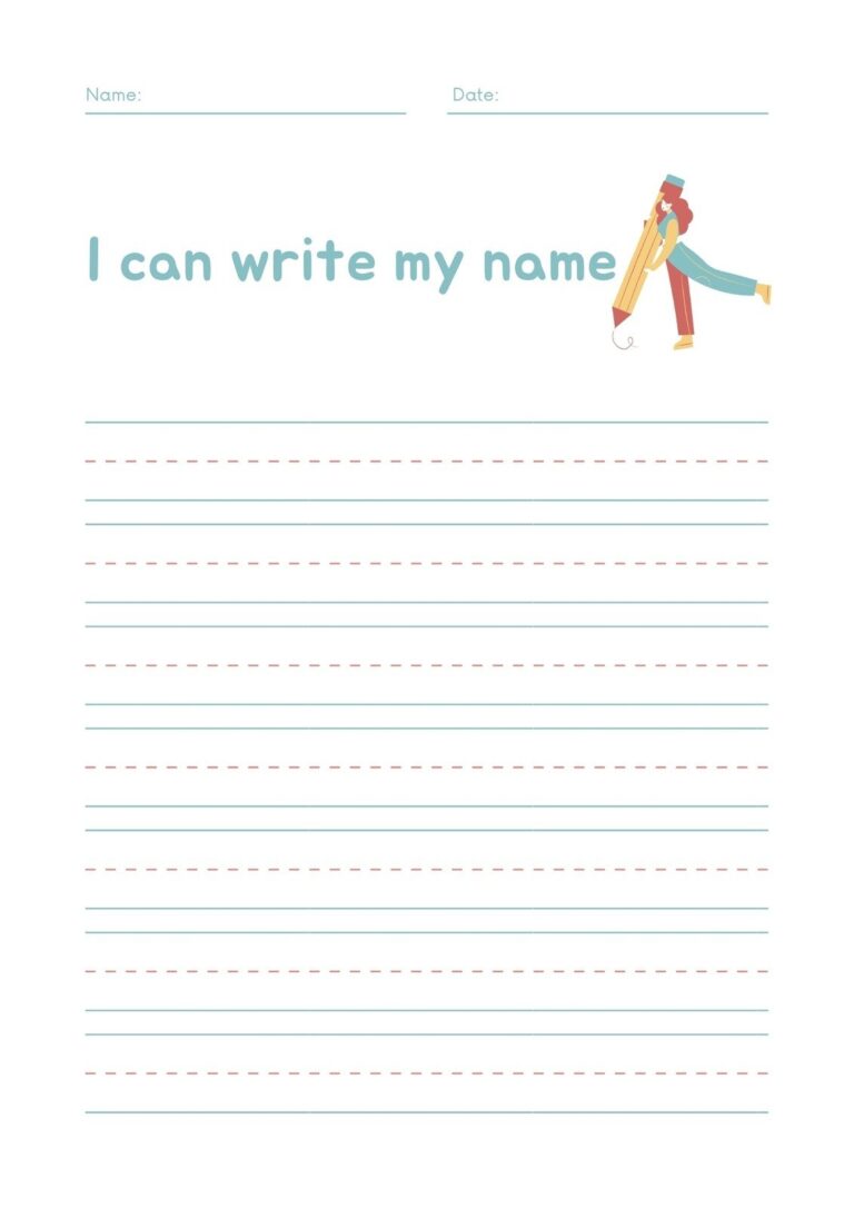 Free Custom Printable Handwriting Worksheet Templates Canva