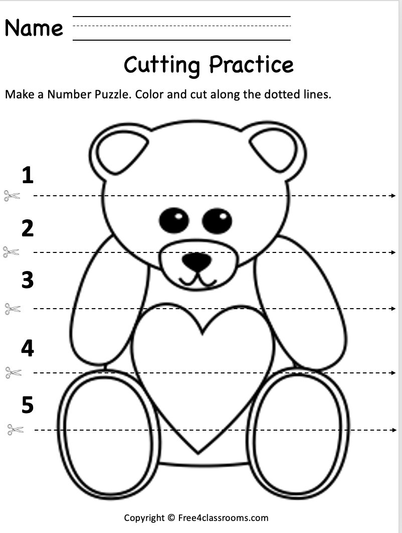 Free Cutting Practice Worksheet Fine Motor Skills Printable Worksheets Library