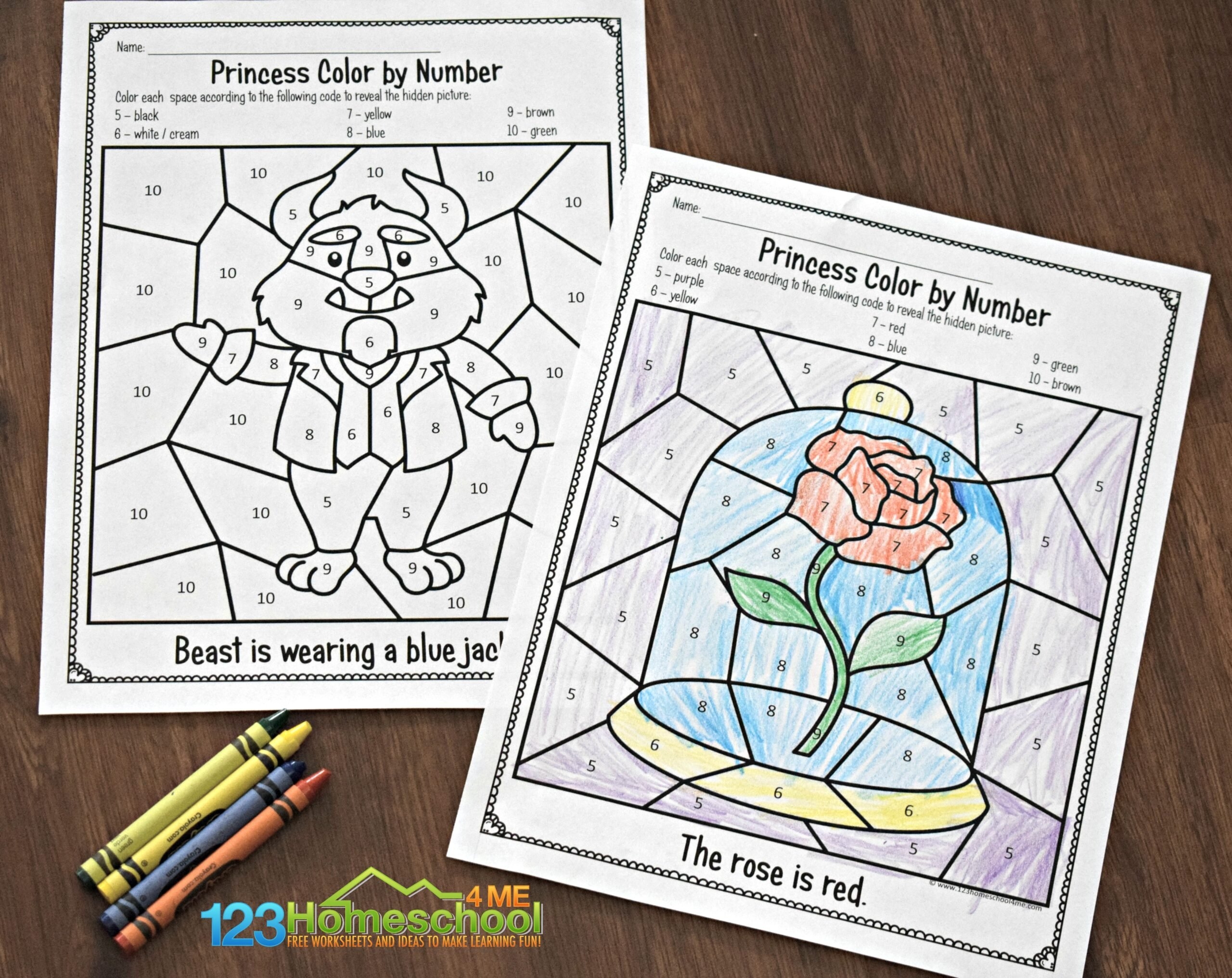 Color By Number Free Printable Worksheets