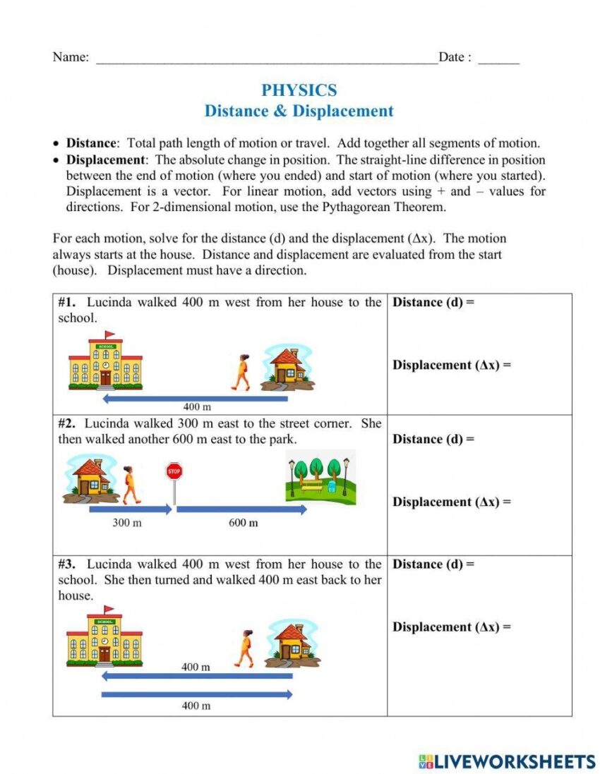 Free Distance Displacement Worksheet Download Free Distance Displacement Worksheet Png Images Free Worksheets On Clipart Library