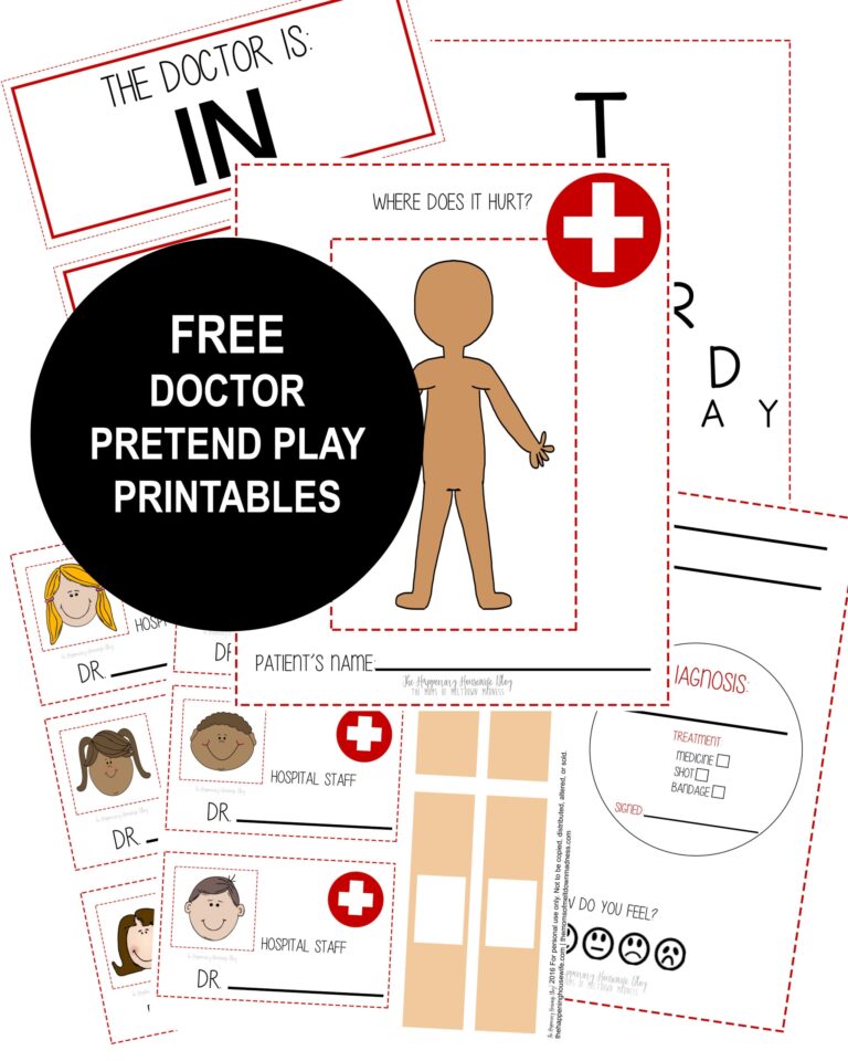 FREE Doctor Play Set Printables Steph Leighworthy