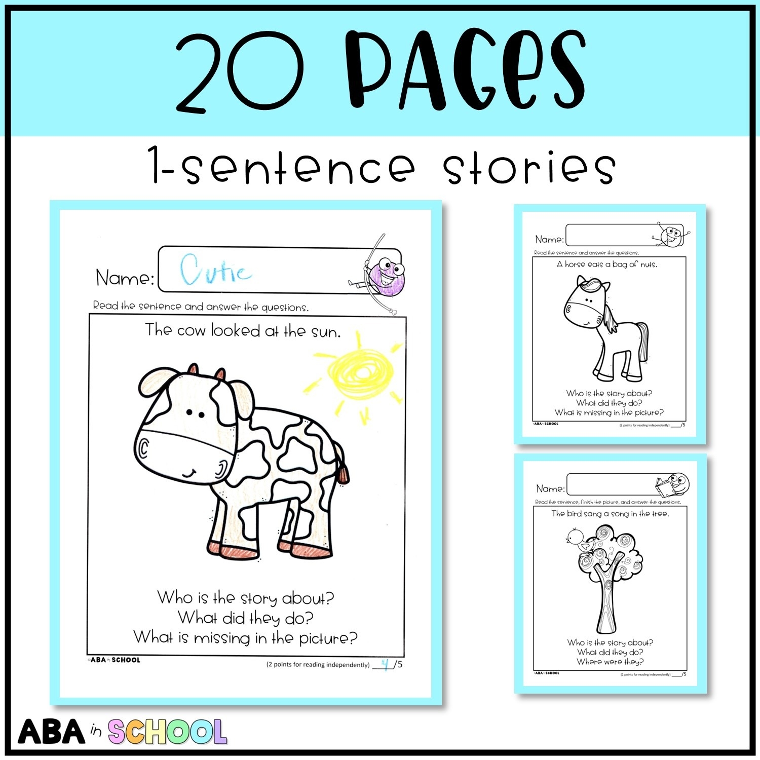 Special Education Reading Comprehension Worksheets