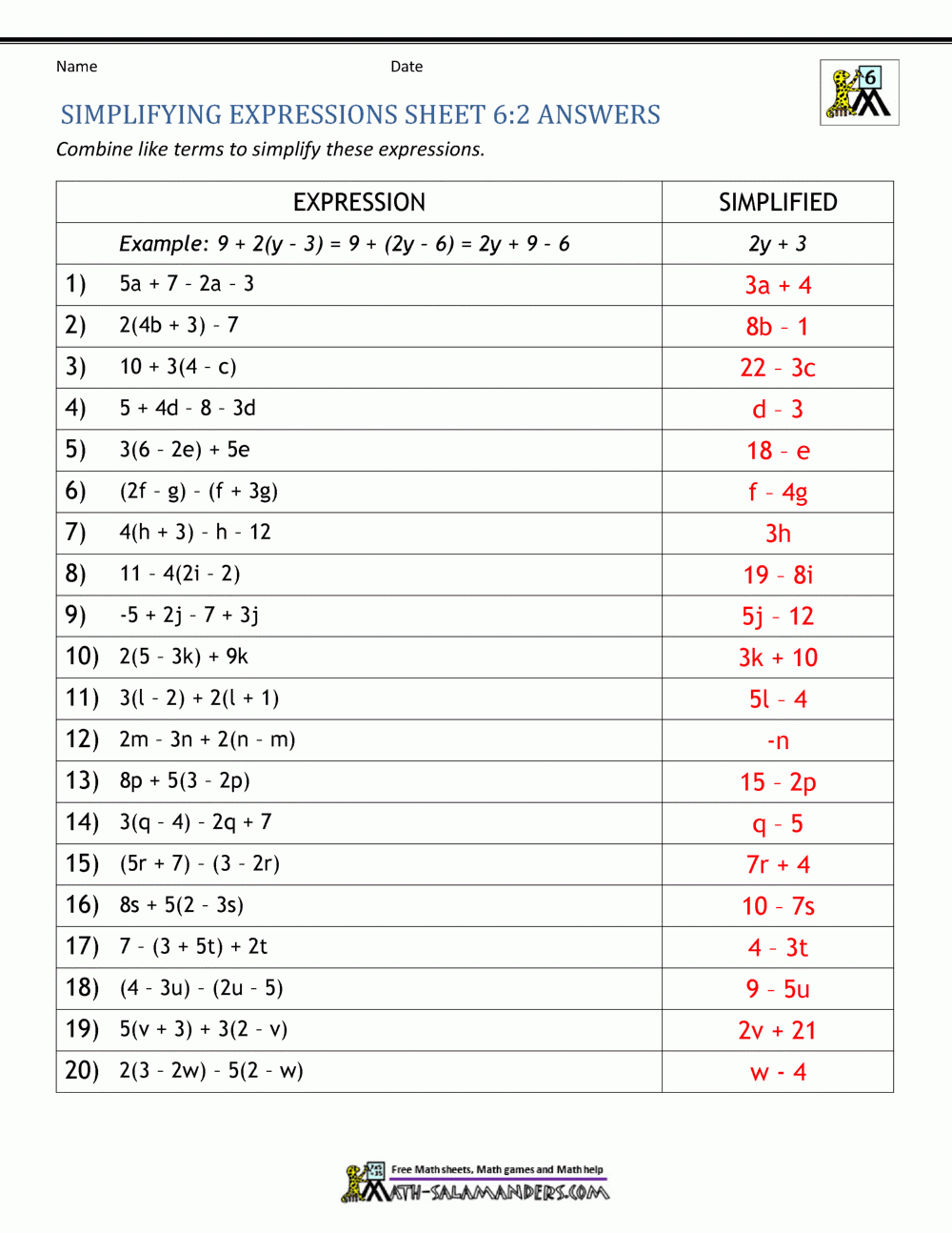 Free Expression Math Worksheet Download Free Expression Math Worksheet Png Images Free Worksheets On Clipart Library