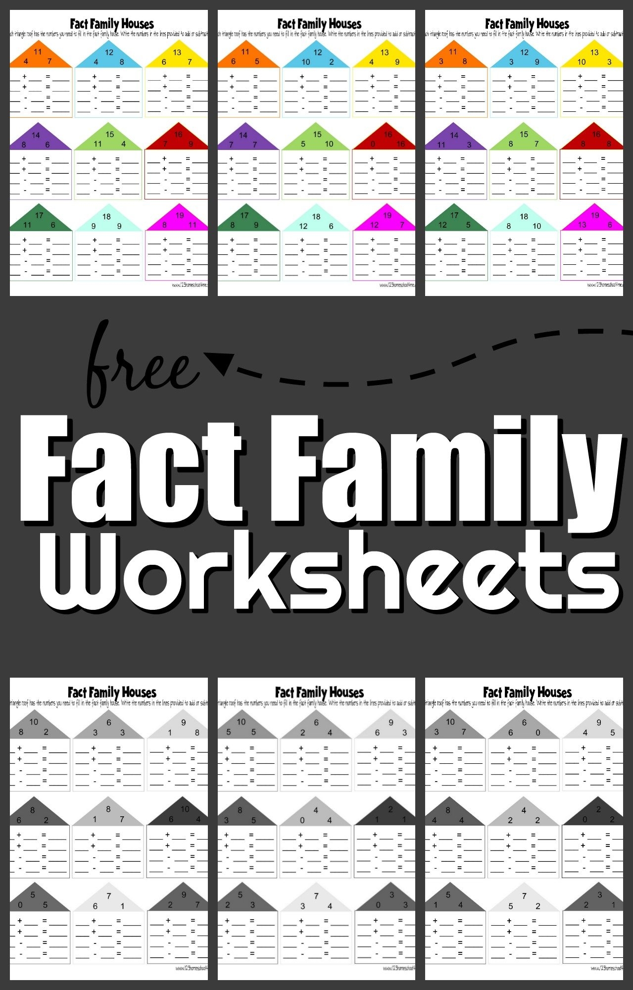 FREE Fact Family Worksheets For Kindergarten And 1st Grade FREE Fact Family Worksheets For Kindergarten And 1st Grade