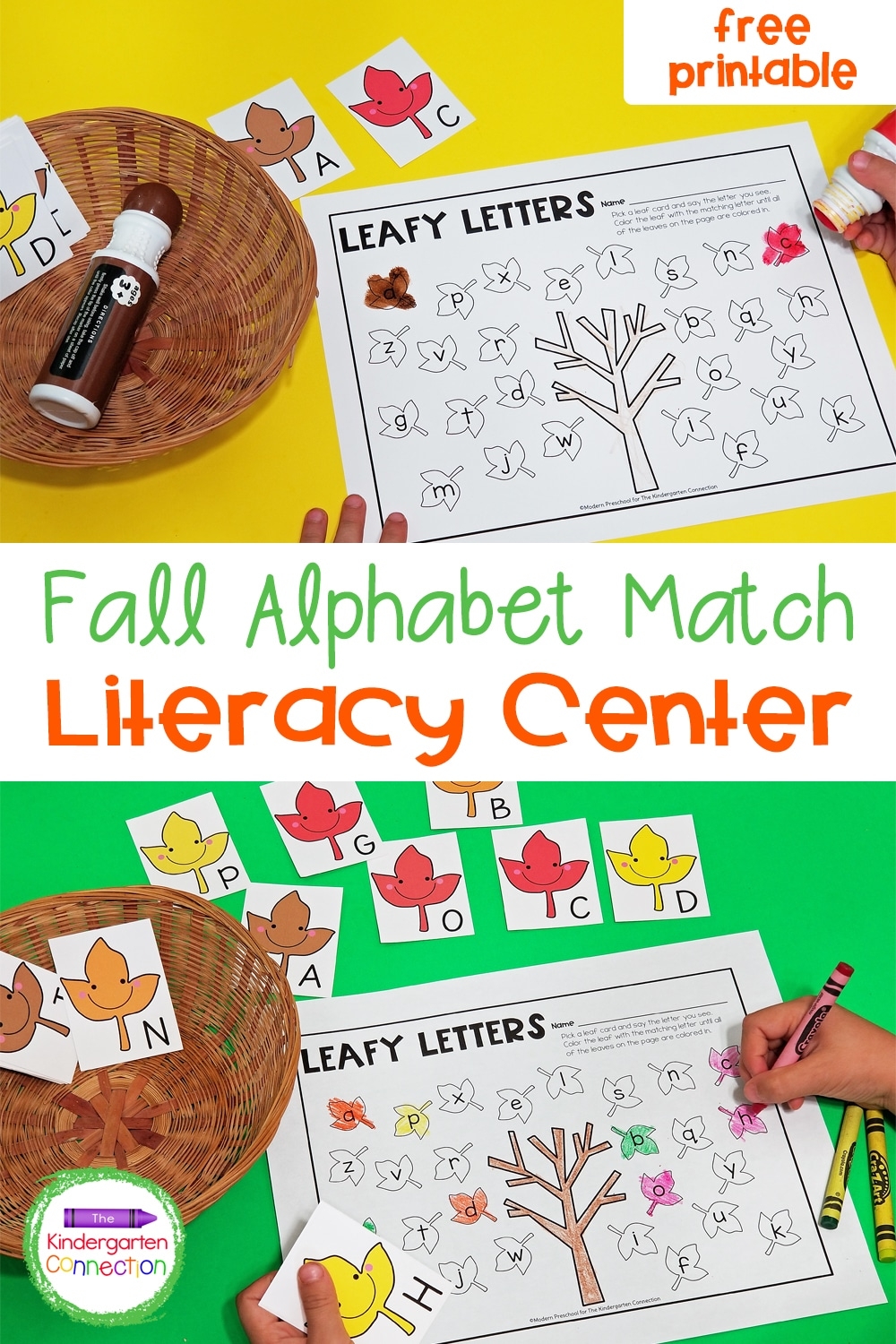 FREE Fall Leaf Letter Match The Kindergarten Connection