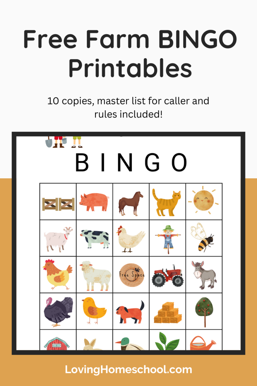 Free Farm BINGO Printables LovingHomeschool