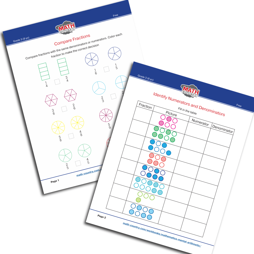 Free Grade 3 Fraction Worksheets Free Grade 3 Fraction Worksheets