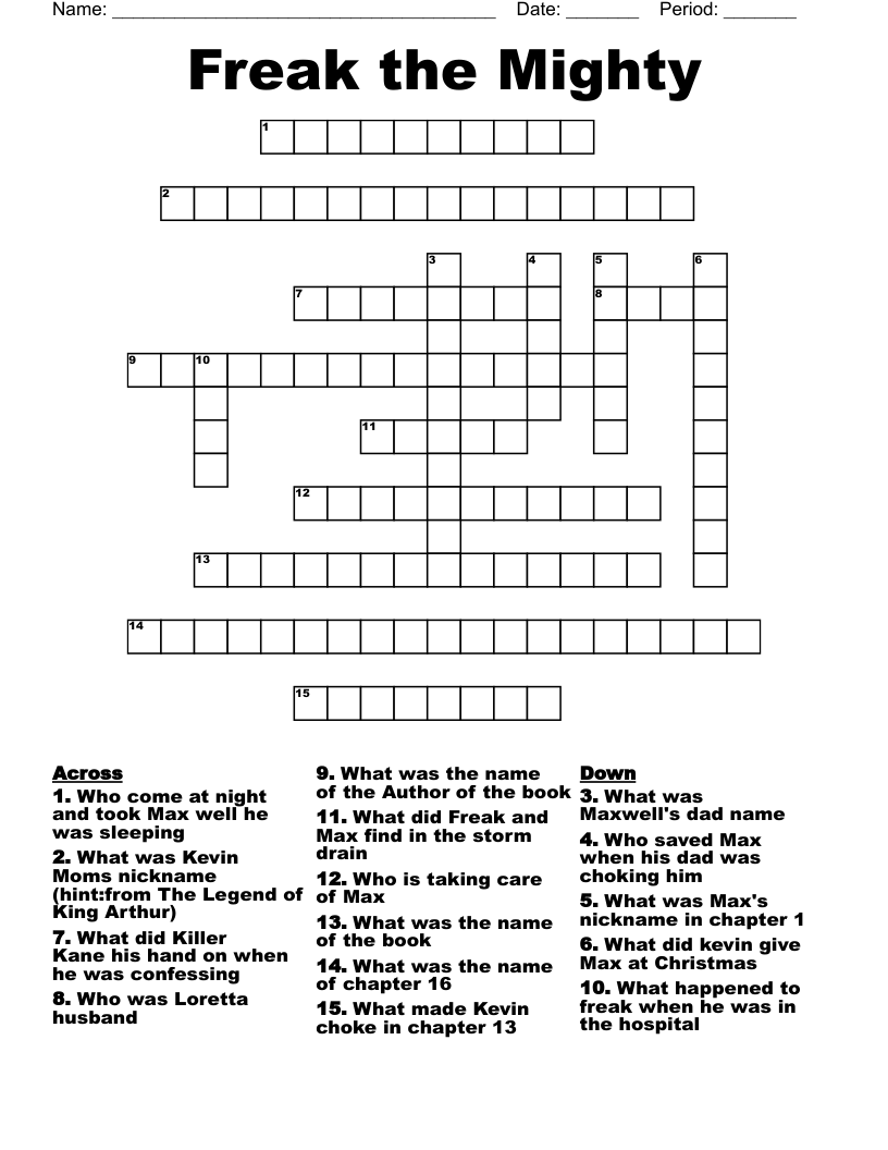 Free Freak The Mighty Worksheet Download Free Freak The Mighty Worksheet Png Images Free Worksheets On Clipart Library