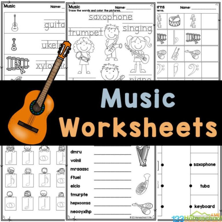  FREE Fun Music Worksheets Musical Instruments Theory More 