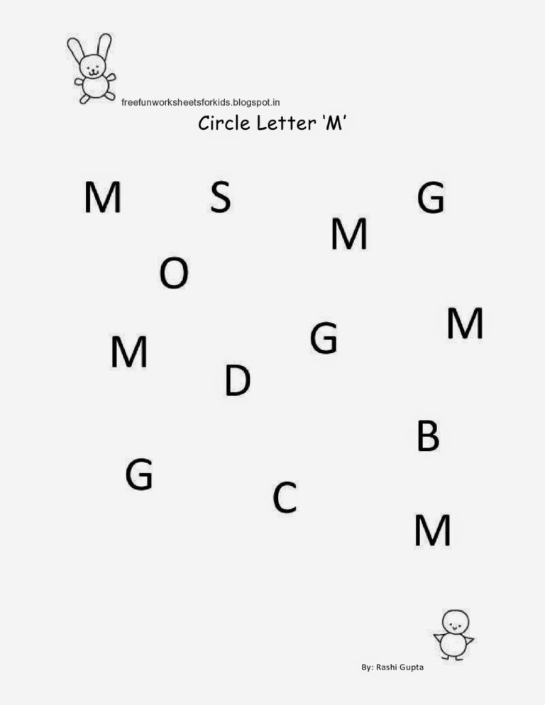 Free Fun Worksheets For Kids Free Printable Fun Worksheets For Class Nursery Circle Letters