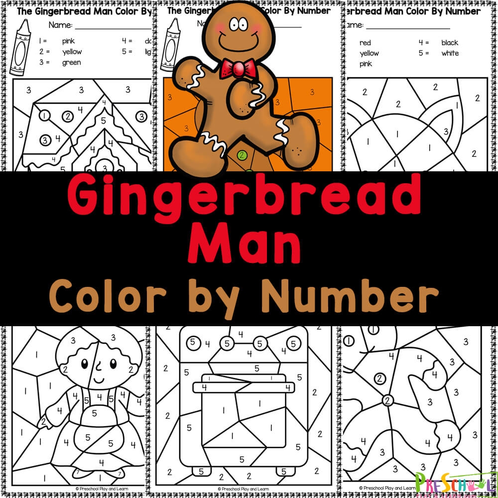 FREE Gingerbread Man Color By Number Worksheets FREE Gingerbread Man Color By Number Worksheets