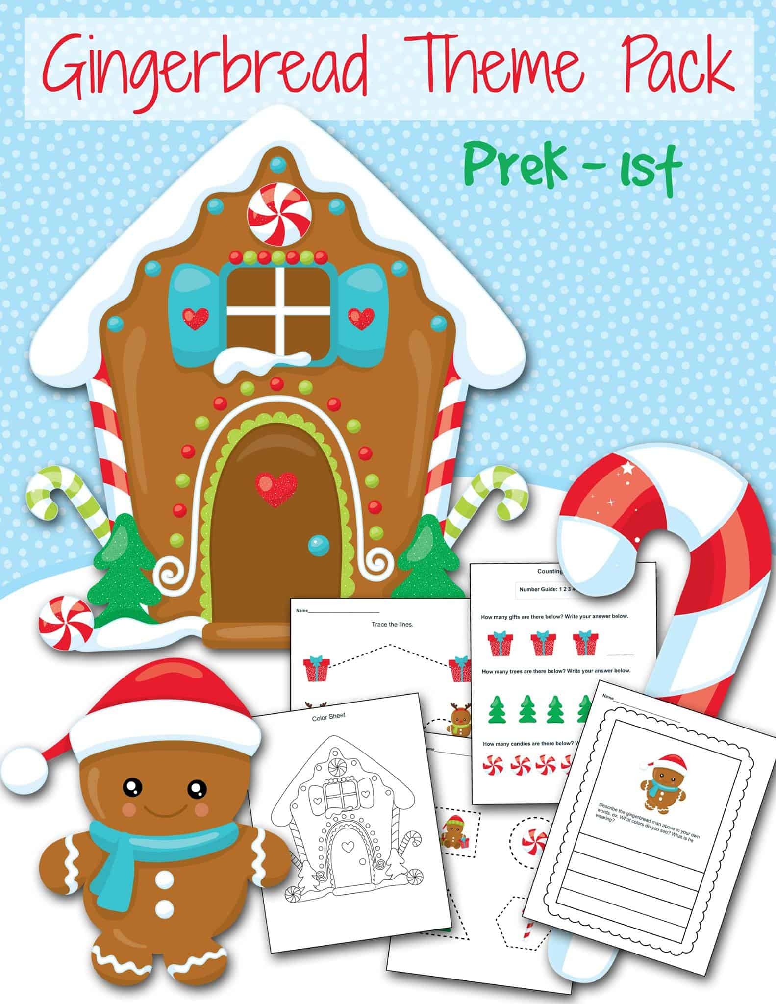 FREE Gingerbread Preschool Printable Worksheet Set FREE Gingerbread Preschool Printable Worksheet Set